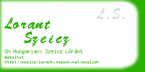 lorant szeicz business card